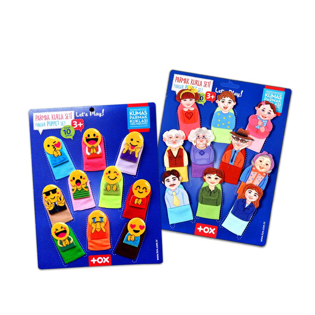 2 Sets - 20 Pieces Emojis and Family Members Finger Puppet