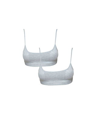 Gray Bustier with Padded Rope Straps 2pcs