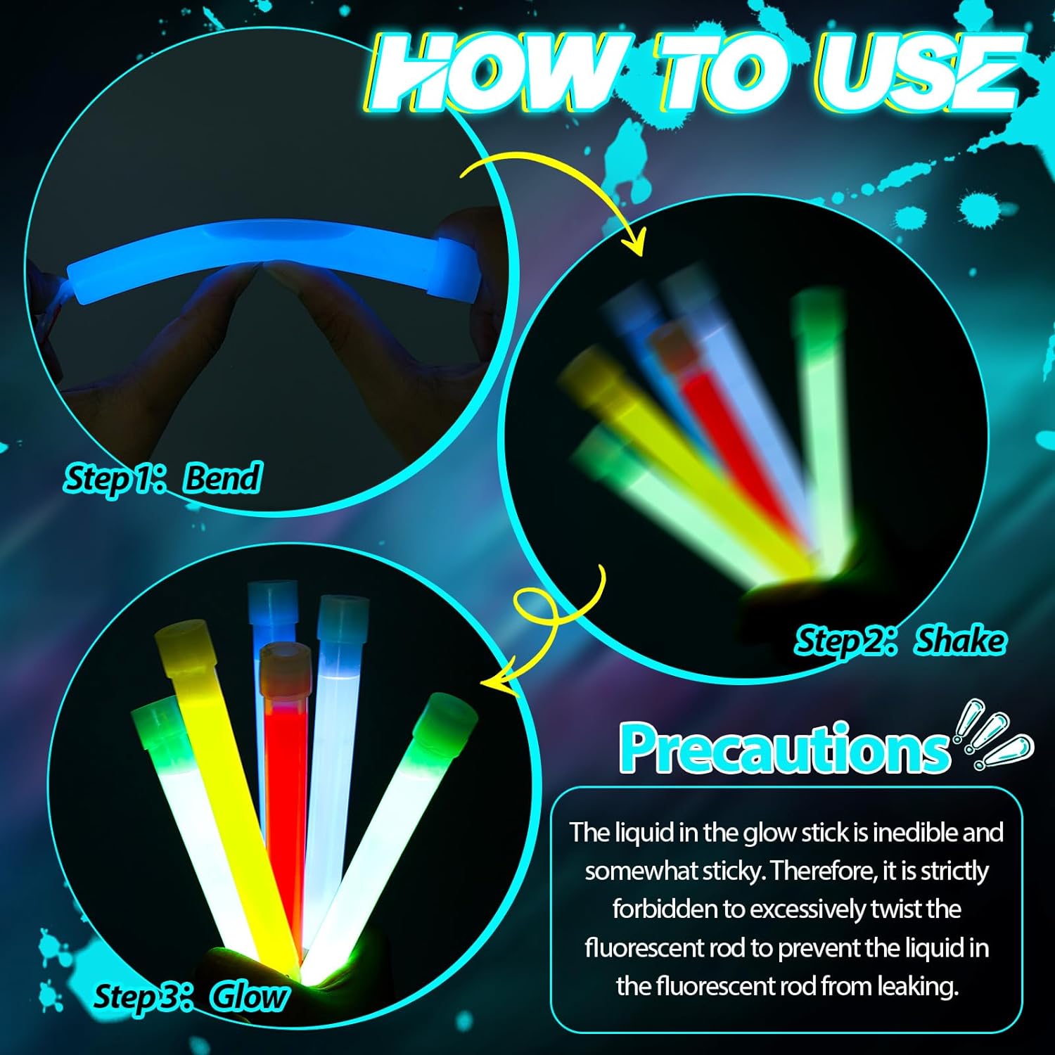 Glow Stick Necklace Glow Stick Lamp 6 Pcs 6 Colors 15 cm with Hanging Rope Apparatus