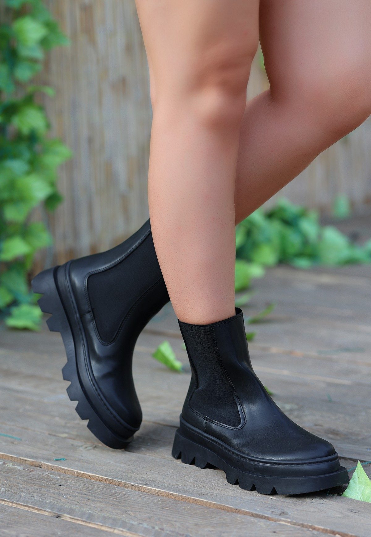 Black Skin Boots