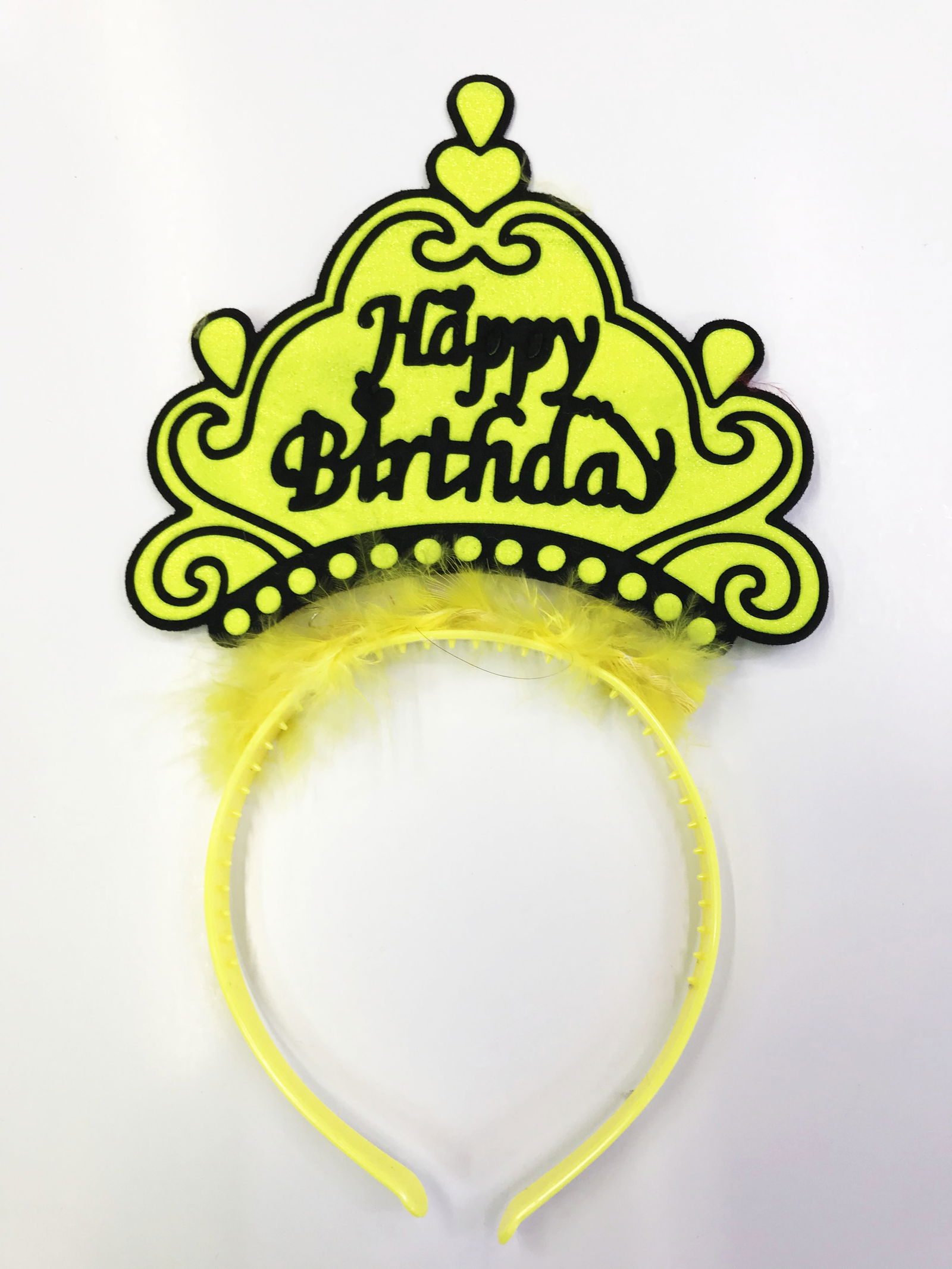 Happy Birthday Written Neon Color Crown 12 Pieces