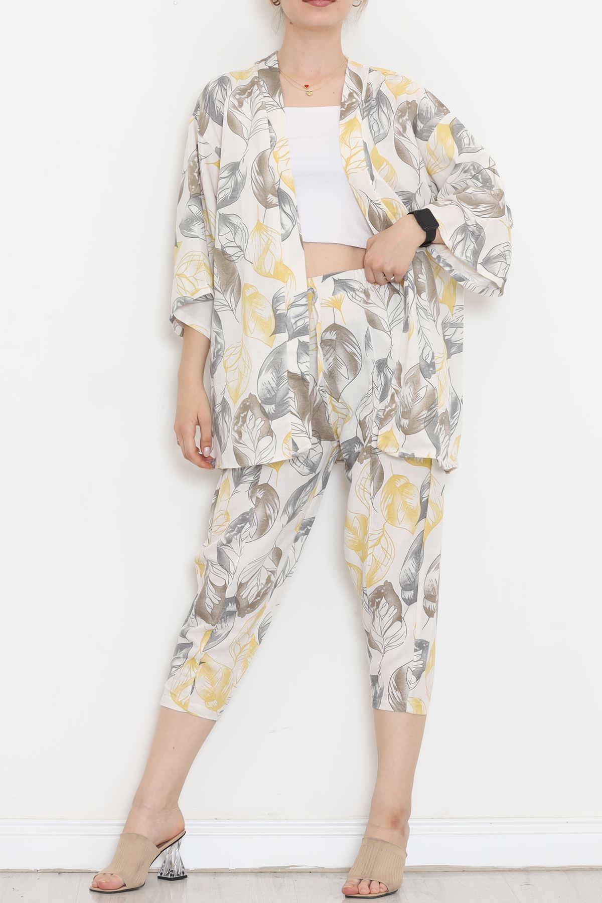 Kimono Set White-yellow