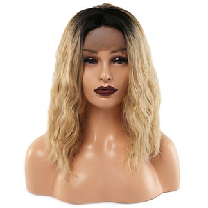 Kanekalon Fiber Synthetic Fiber Synthetic Wavy Short Tulle Wig / Black Balkan Ombré