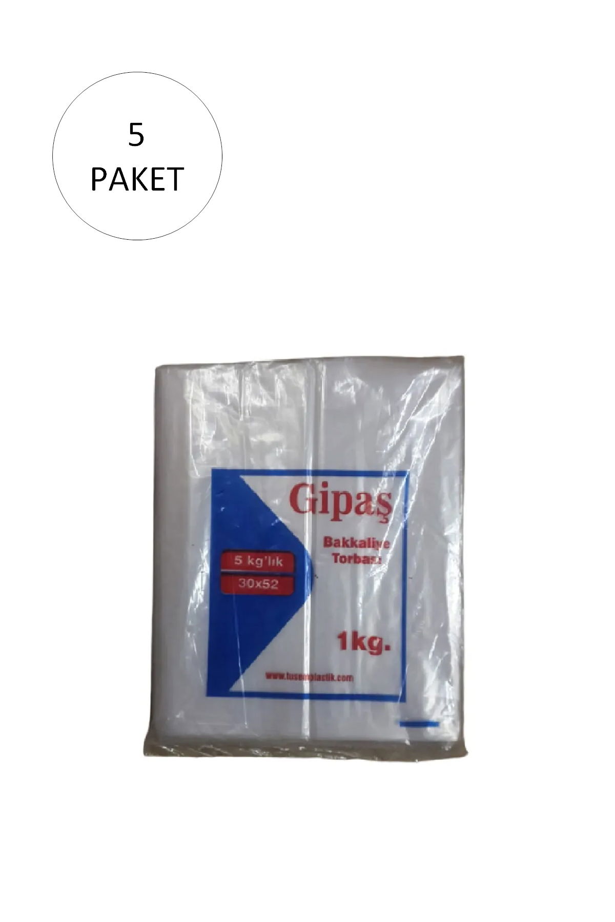 Grocery Nylon Bag 5'kg 30x52 cm 5 Pack (Approximately 550 Pieces)