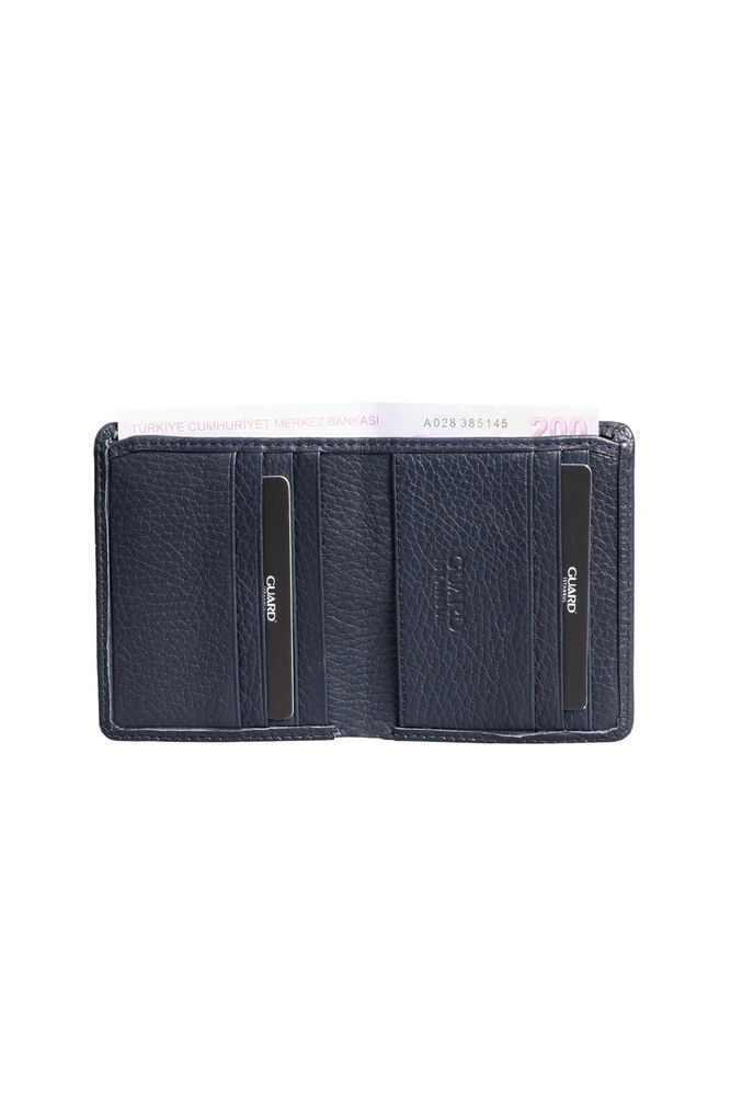 Navy Blue Minimal Sports Leather Men's Wallet