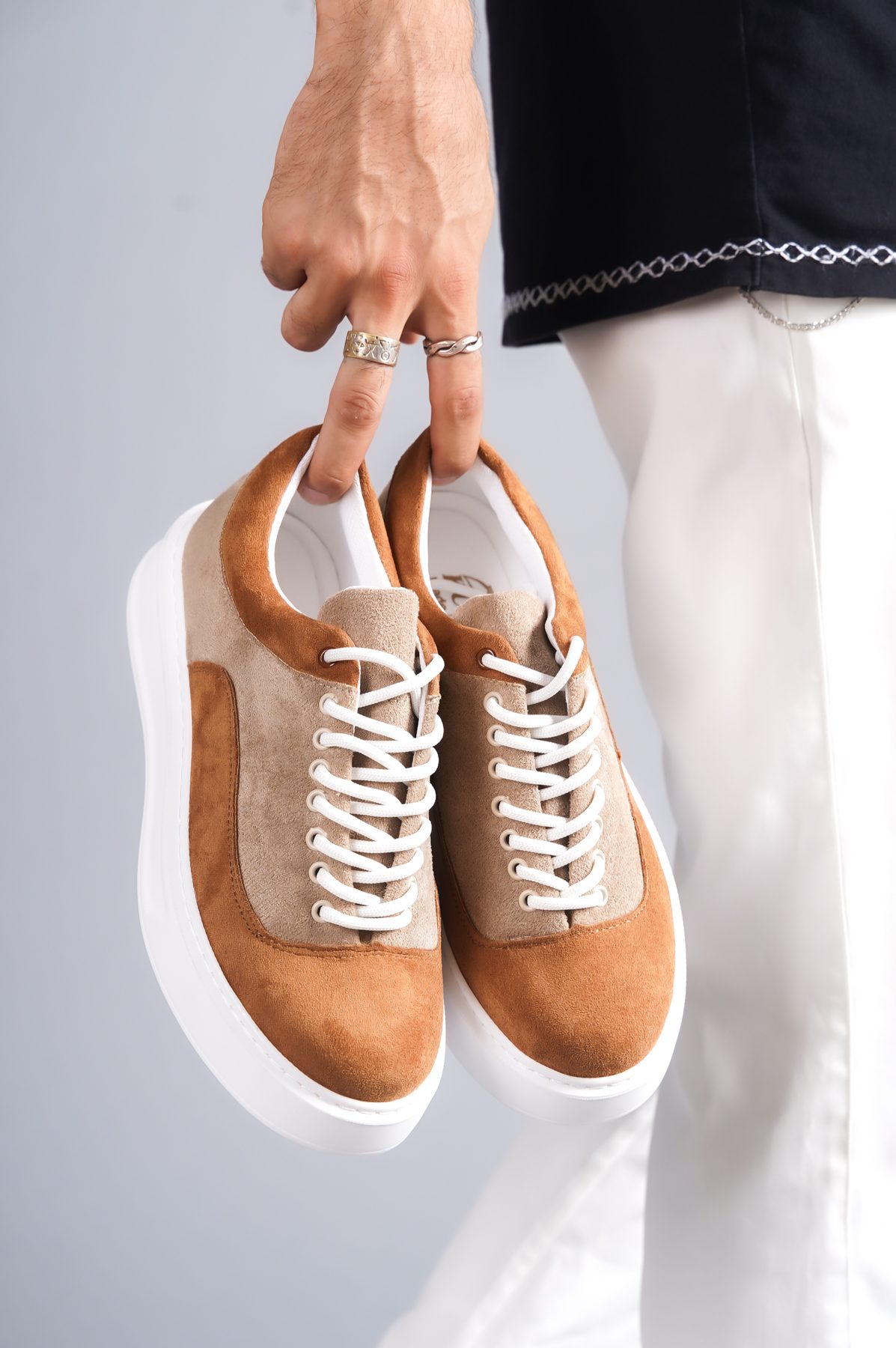 Mink Tan Suede Lace-up Casual Men's Shoes