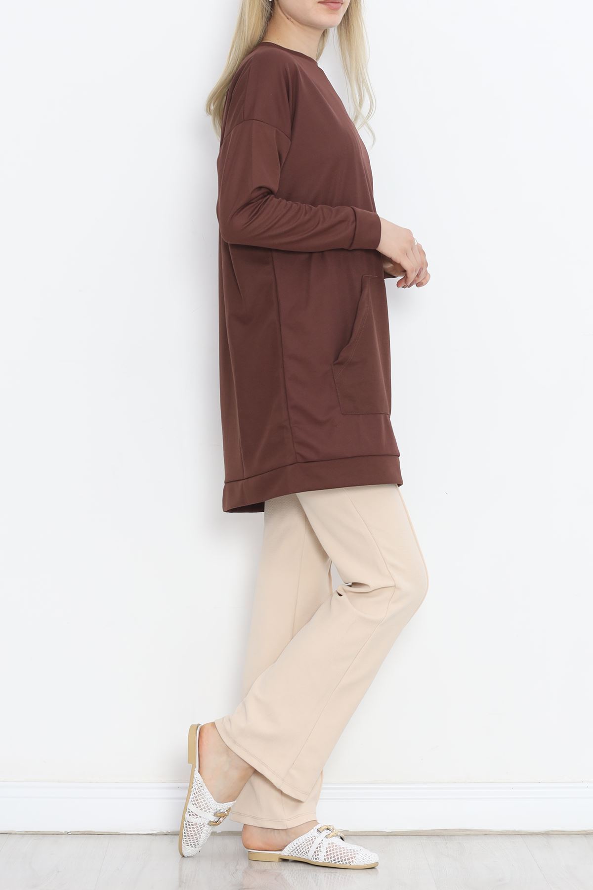 Kangaroo Pocket Tunic Coffee