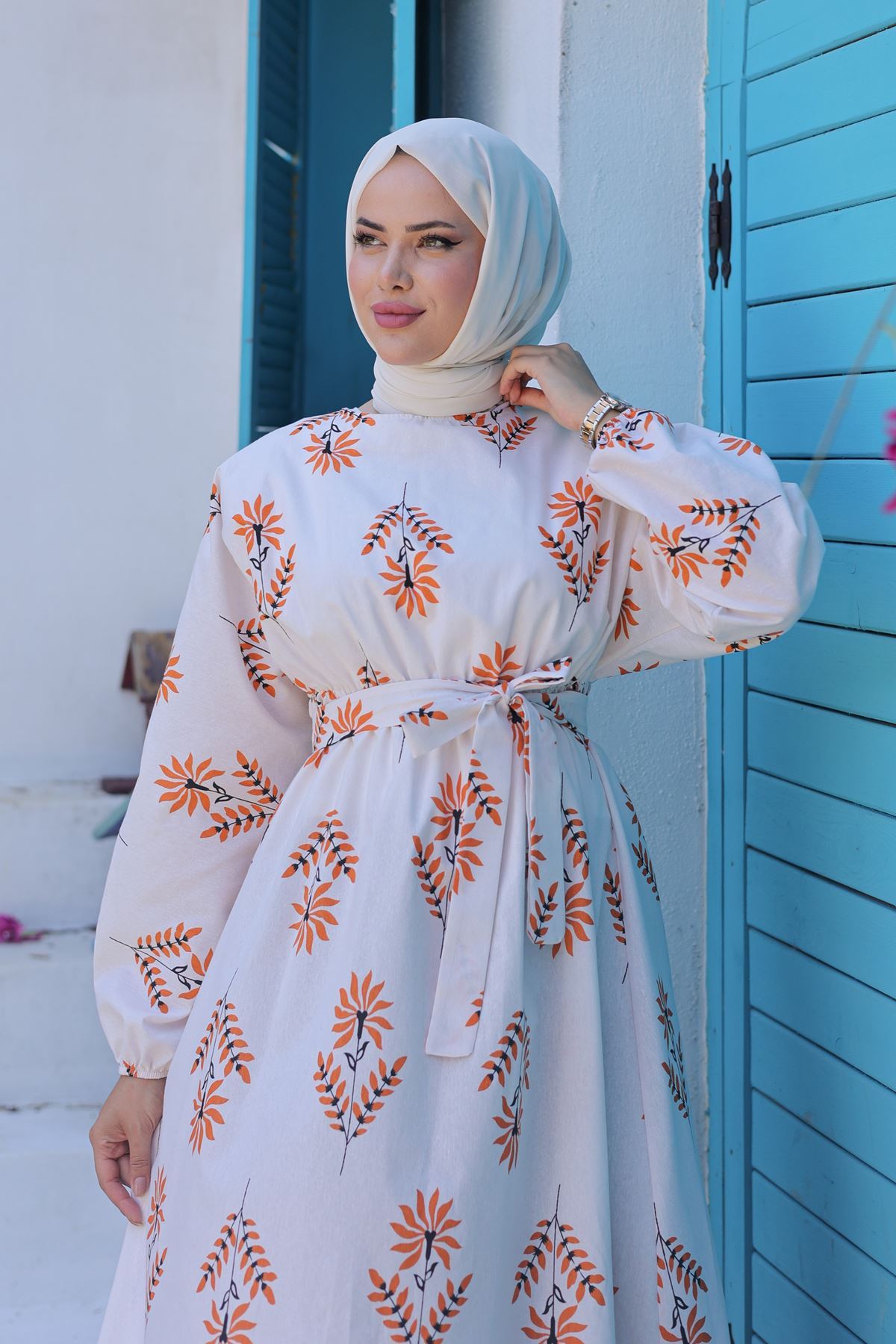 Belted Dress Orange