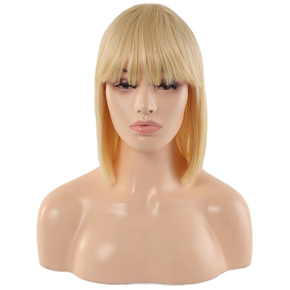 Platinum Real Hair Custom Bangs Wig