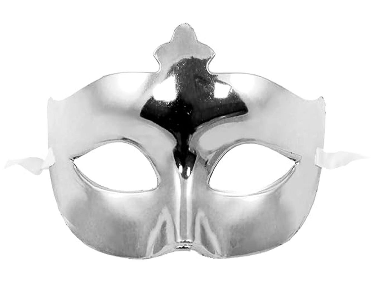 Silver Color Costume Party Extra Shiny Prom Mask 15x10 cm