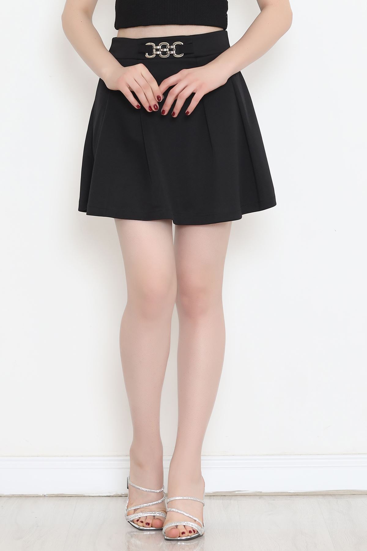 Belted Mini Skirt Black