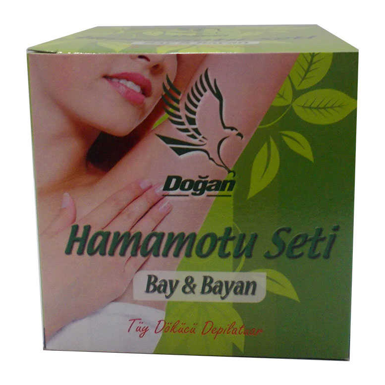 Hamamotu Set Depilatory Powder Men Women 100 Gr Bowl Spatula Cologne Wipes