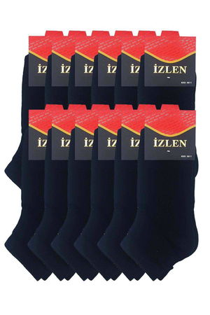 Black Men's Short Sport Socks 12 Pairs