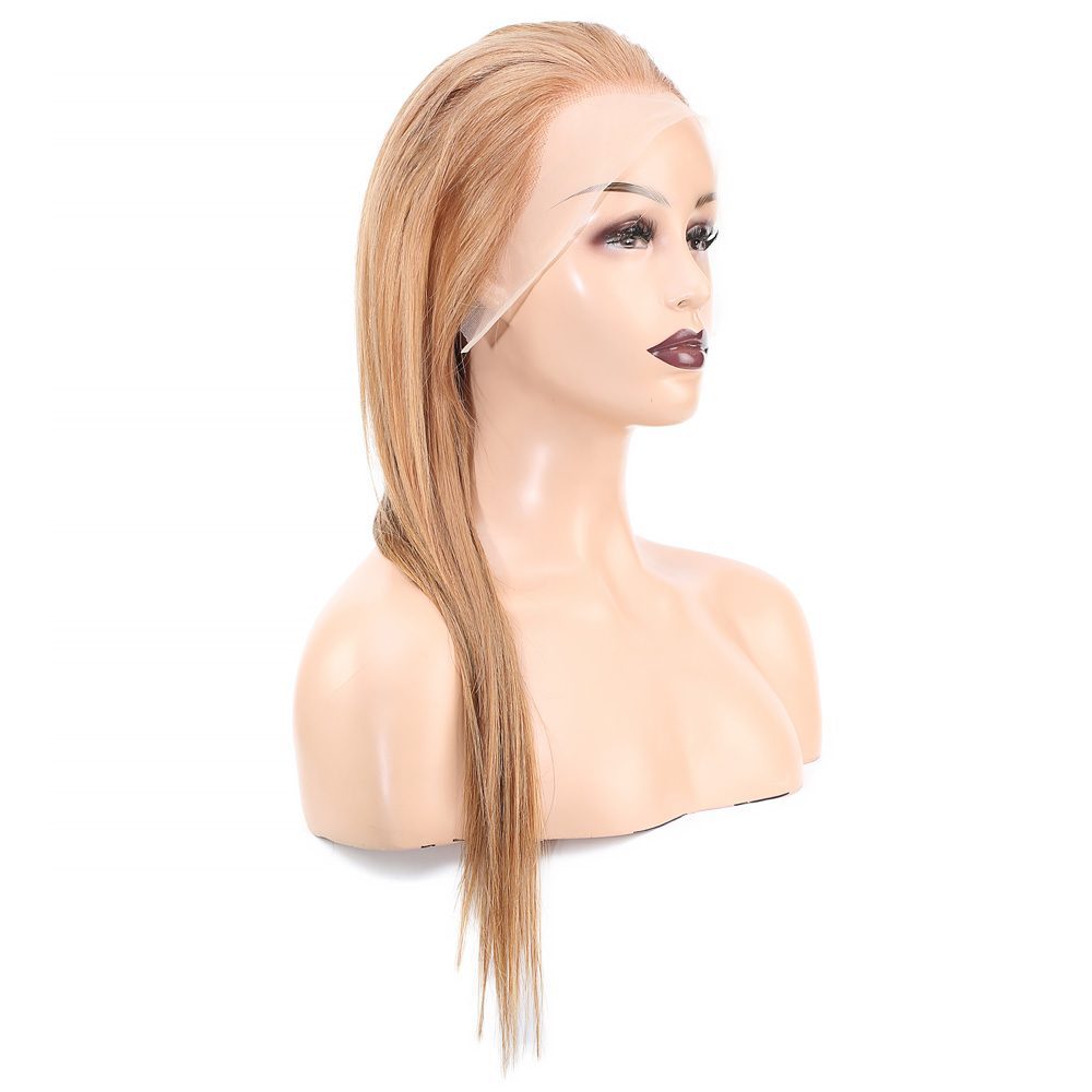 Straight Front Lace Real Hair Tulle Wig / Auburn / 60/65cm