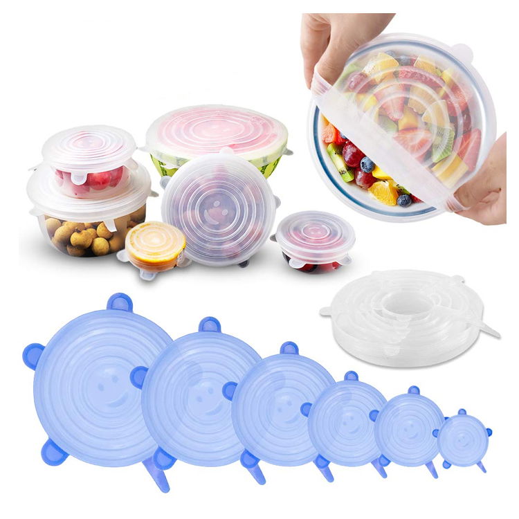 6-pack of Silicone Stretch Lids to Preserve Freshness