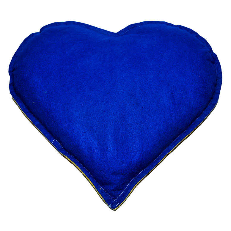 Heart Patterned Natural Rock Salt Pillow Yellow - Navy Blue 2-3 Kg