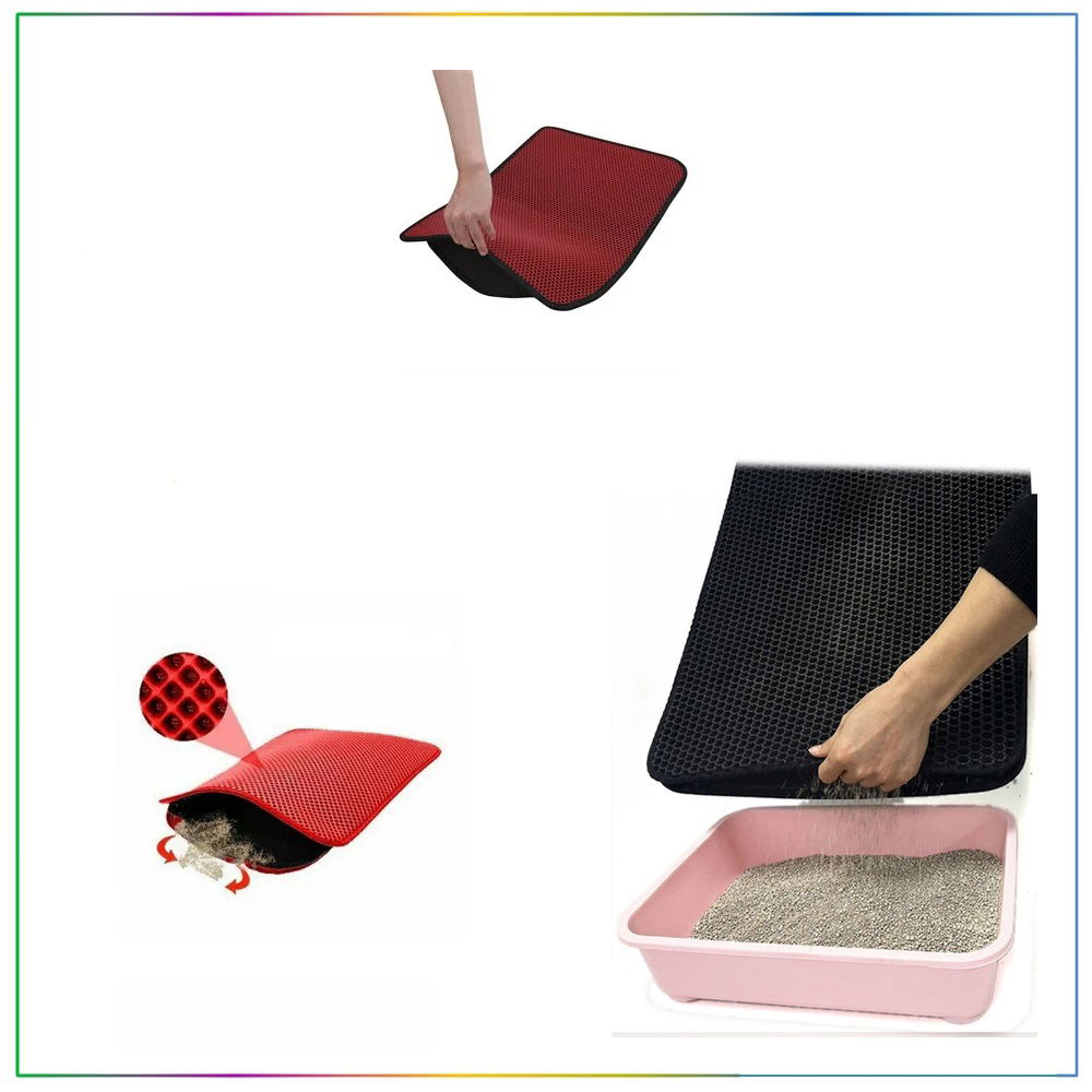 Cat Toilet Mat with Sieve - Red