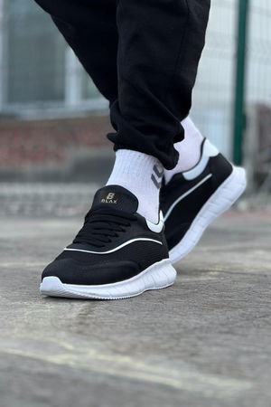 06 Black and White Tricot Men's Sneakers