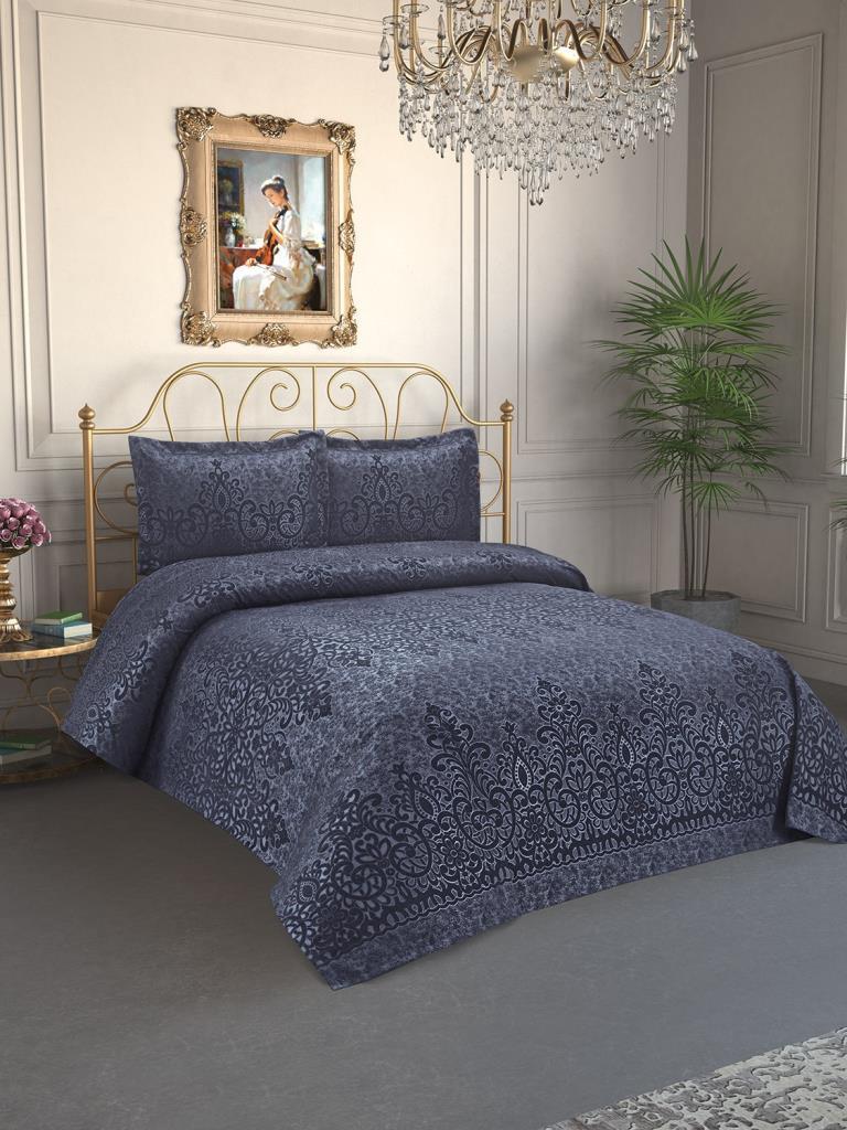 3 Piece Double Bedspread Royal Indigo