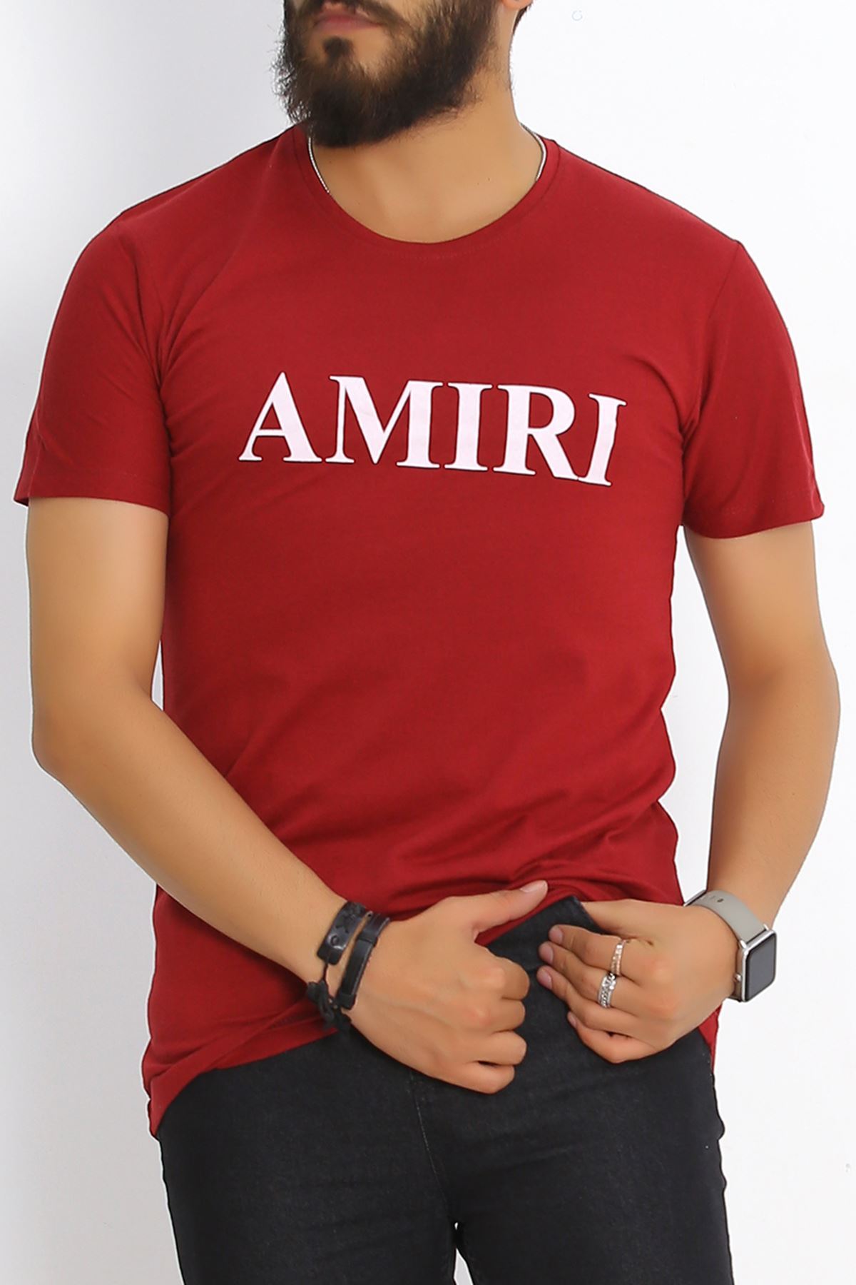 Printed Oversize T-Shirt Burgundy