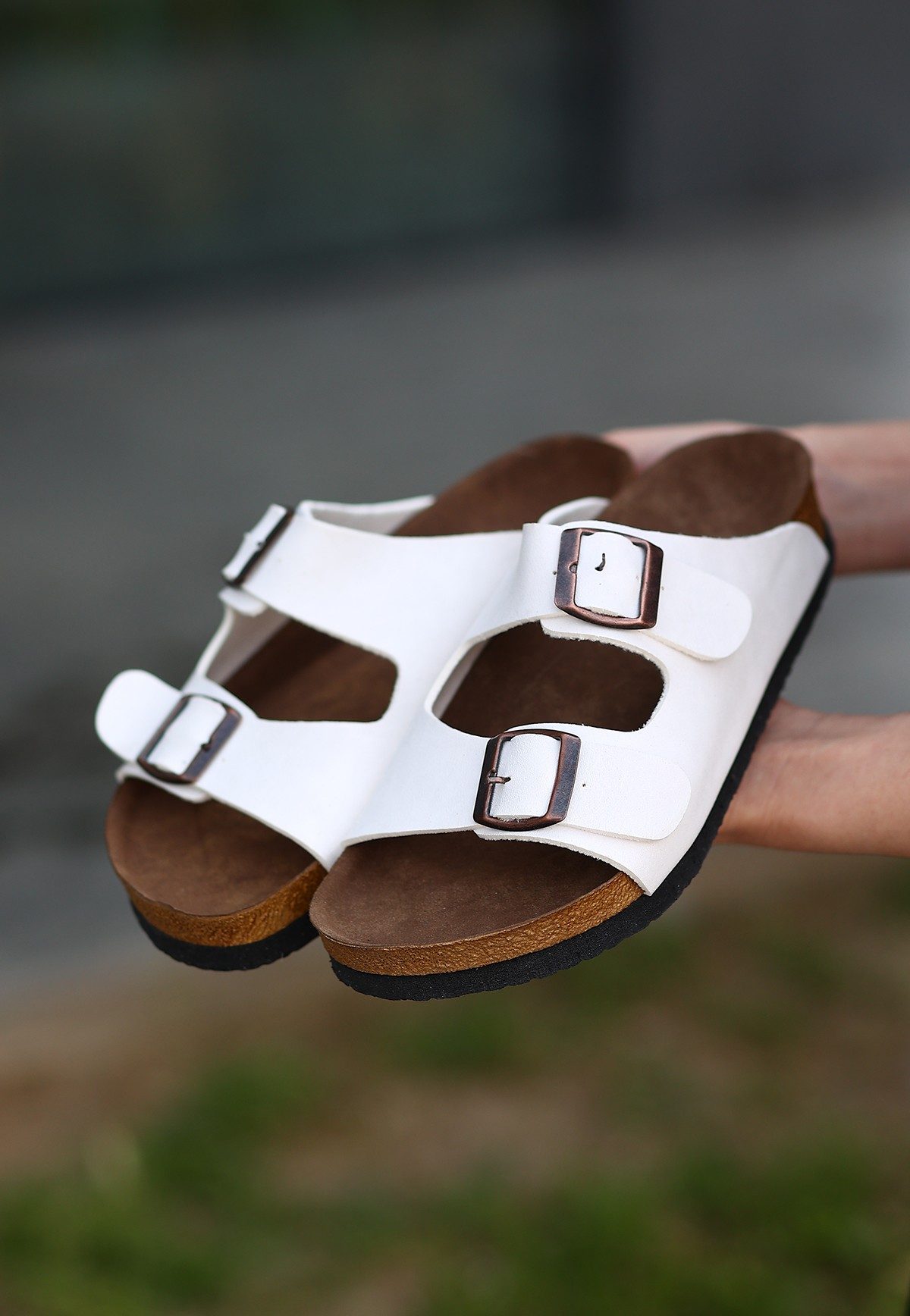 White Nubuck Slippers