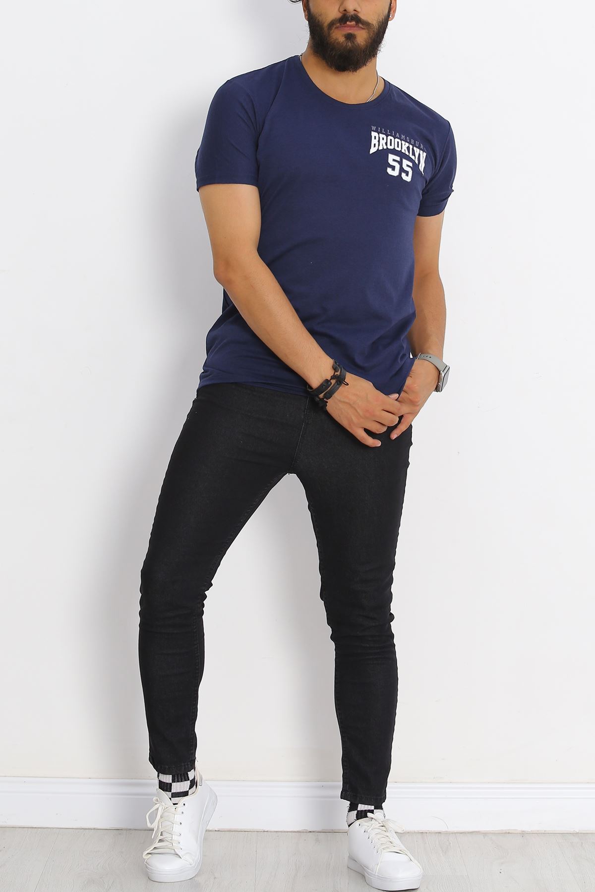 Printed T-Shirt Navy Blue