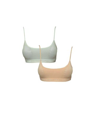 Cream and Skin Color Bustier with Padded Straps 2 pcs