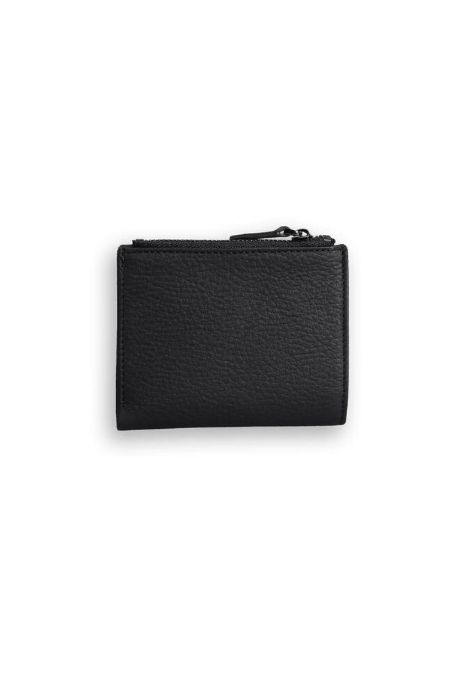 Small Size Black Genuine Leather Women's Wallet with Coin Holder