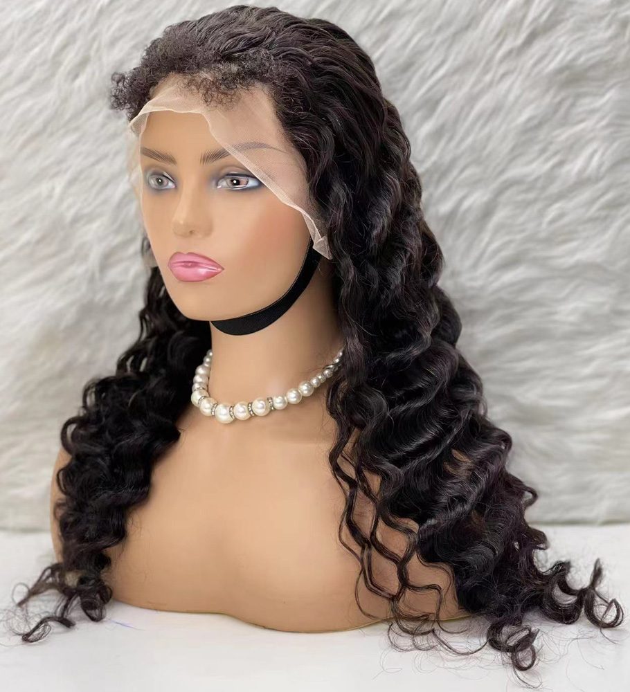 Real Hair Front Lace Tulle Wig / Super Intense Wavy / Natural 65/70cm