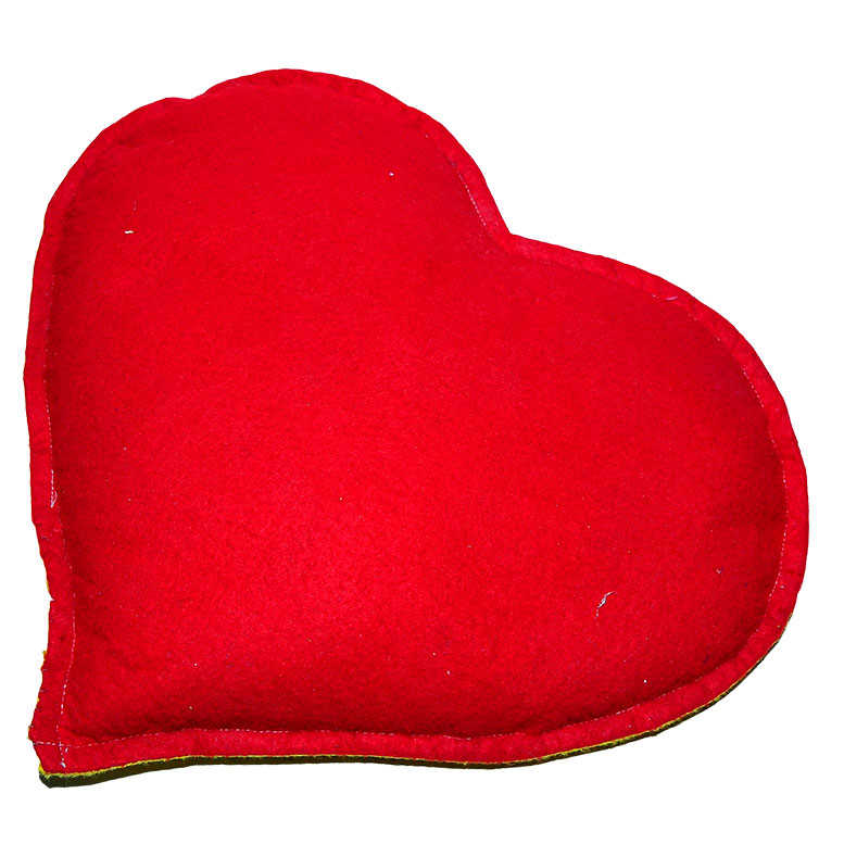 Heart Patterned Natural Rock Salt Pillow Yellow - Red 2-3 Kg