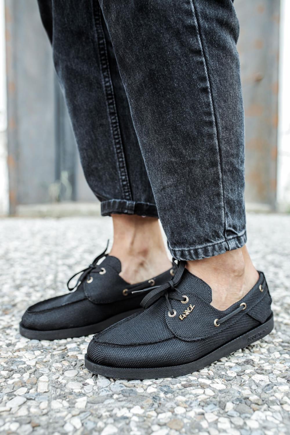 Seasonal Linen Shoes Black (Black Sole)