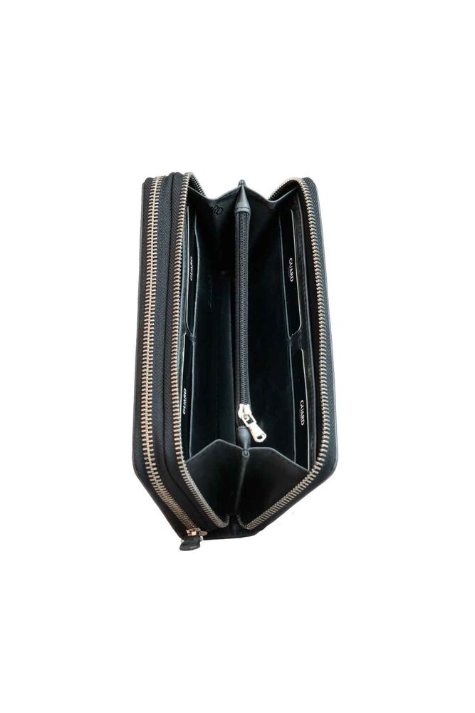 Crazy Black Leather Handbag with Double Zipper