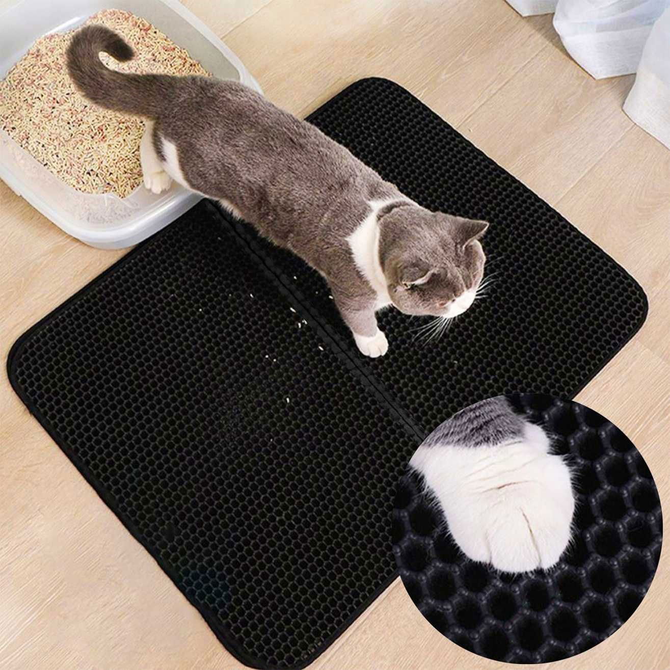 Sieve Cat Toilet Mat - Black