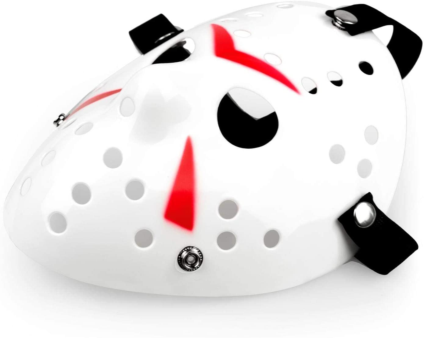 White Color Red Stripes Full Face Hockey Jason Mask Hannibal Mask