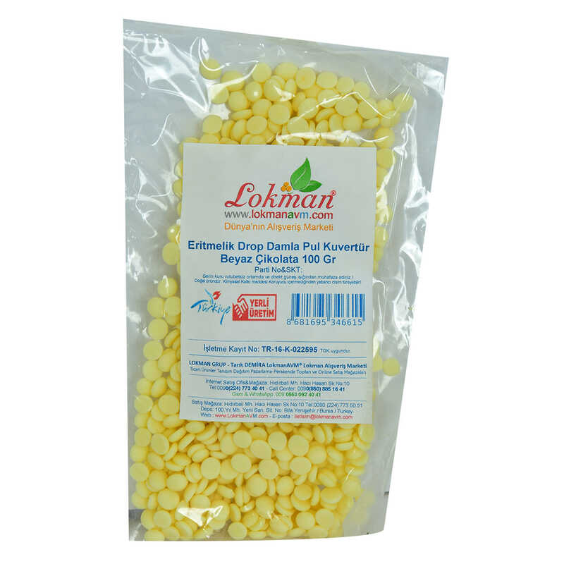 White Chocolate Melting Drop Drop Flake Flake Couverture 100 Gr Package