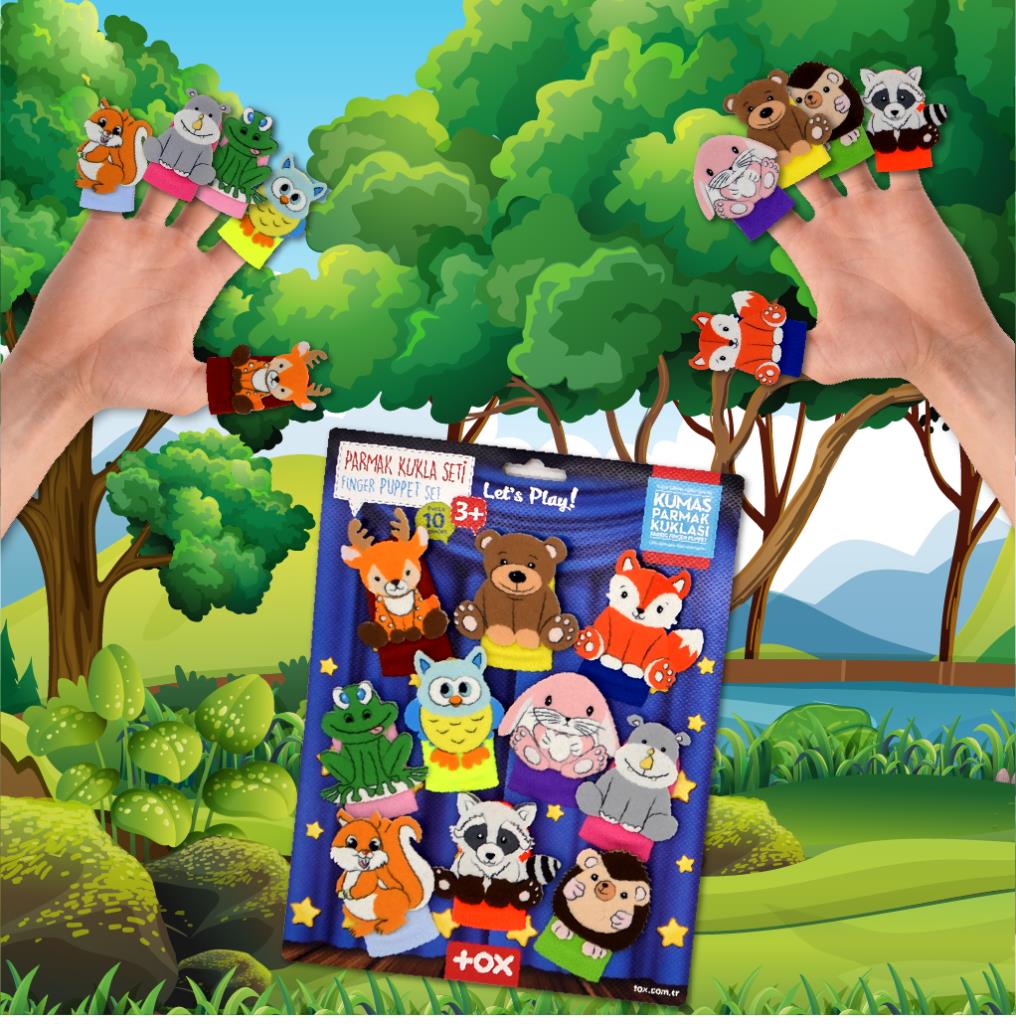 Forest Animals 10 Piece Finger Puppet Set