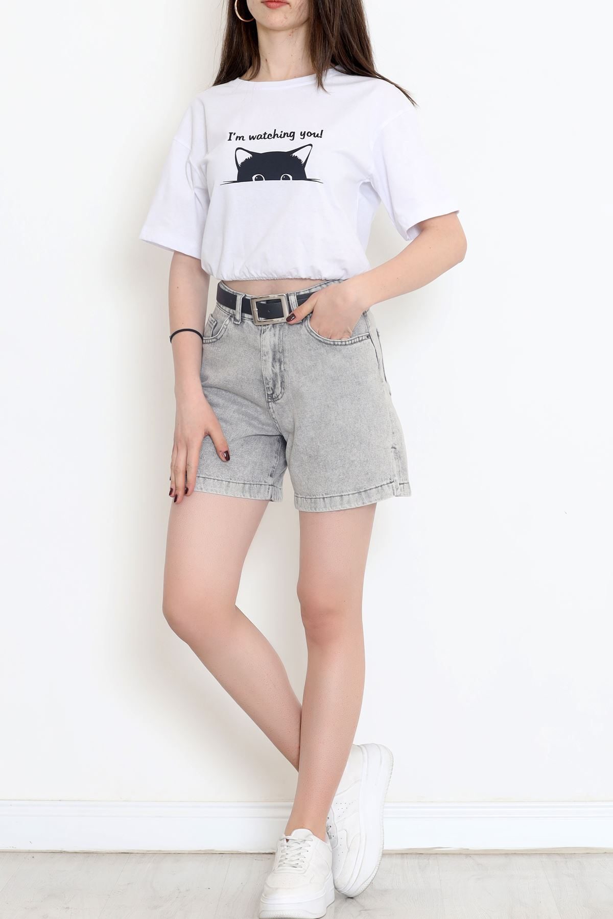 Elastic Waist T-Shirt White