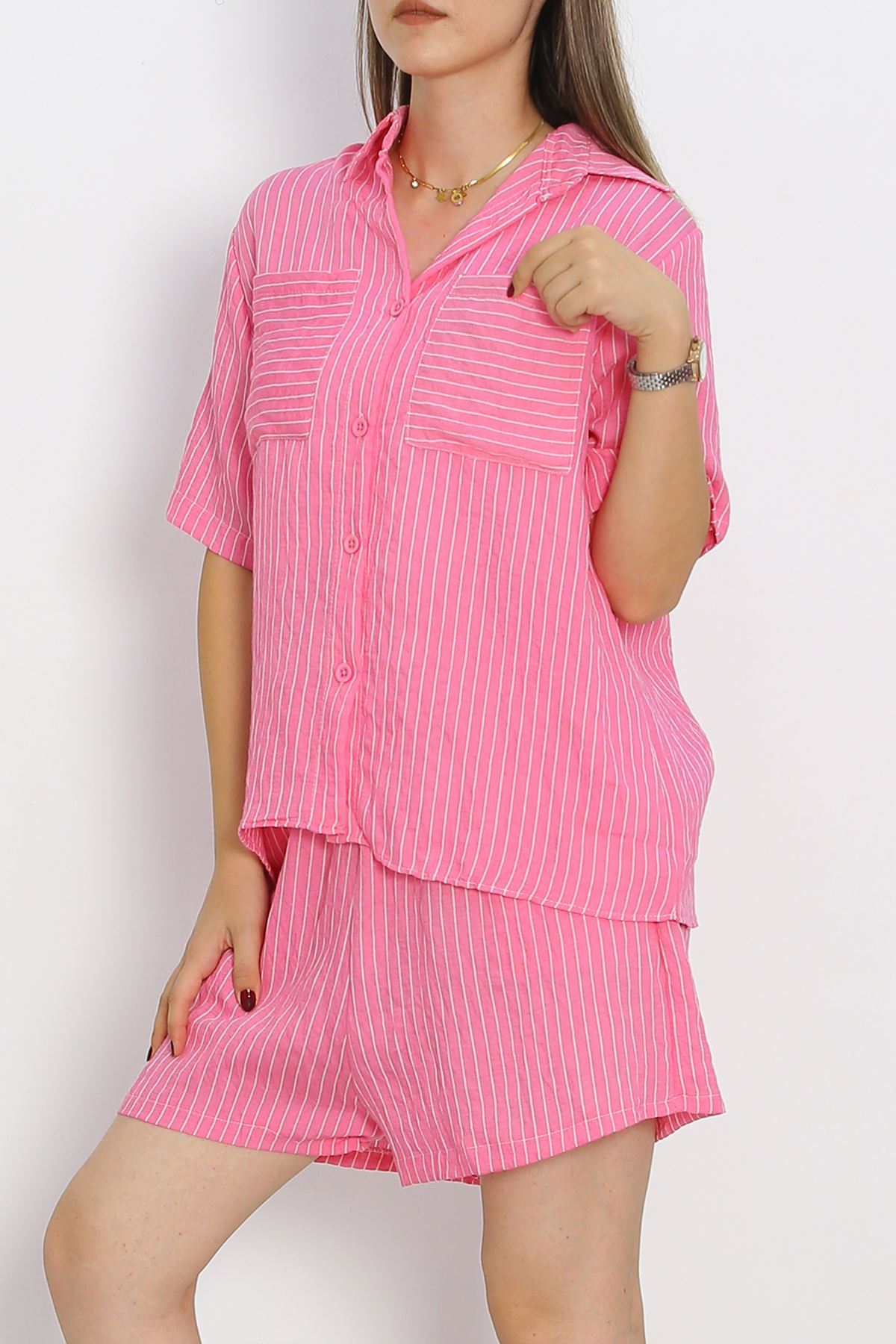 Oversized Shorts Set Pink