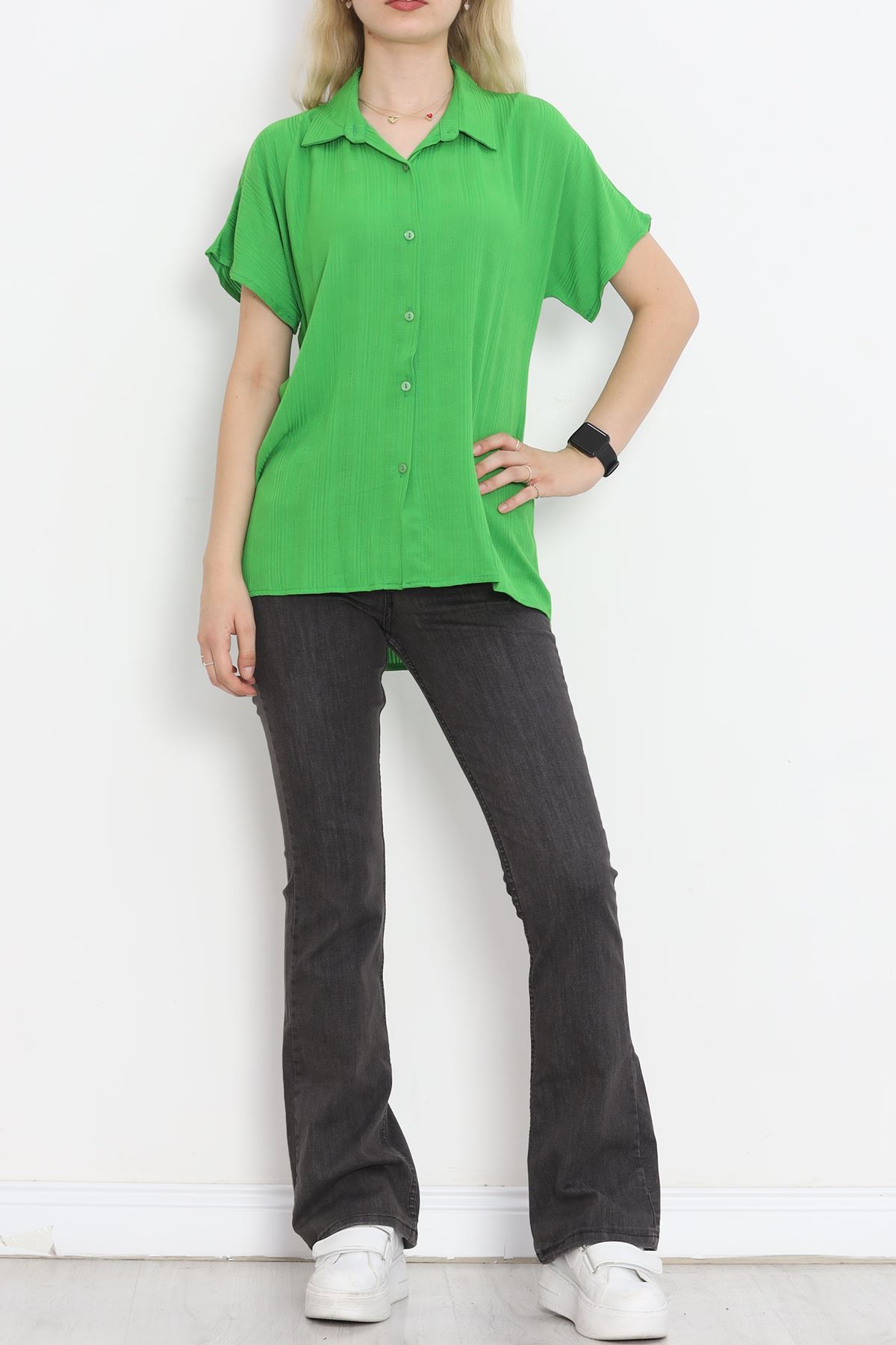 Bat Sleeve Shirt Light Green