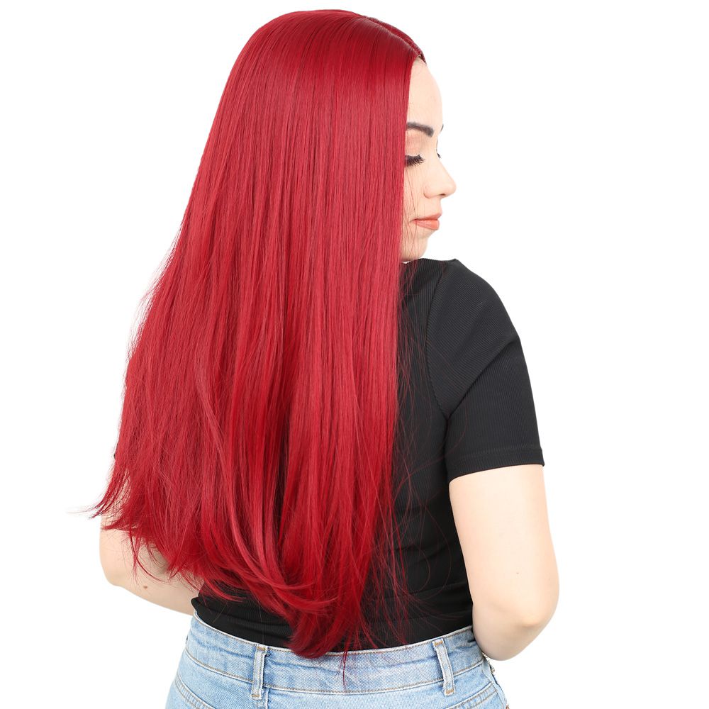 Kanekalon Fiber Synthetic Long Straight Wig / Red