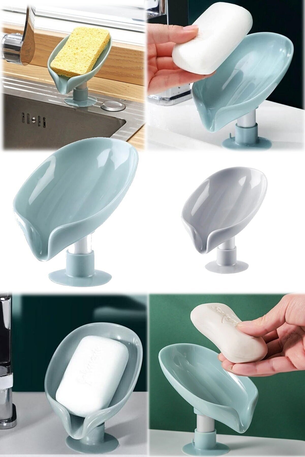 Suction Cup Water Drainage Drainage Solid Soap Dispenser - Sponge Holder