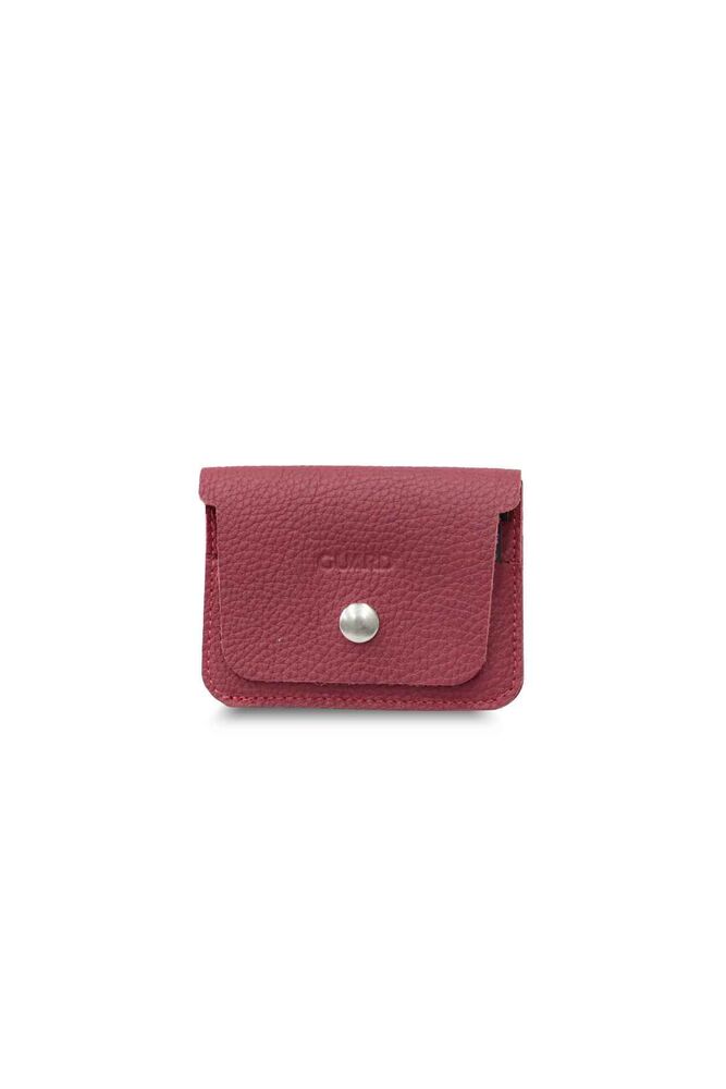 Mini Leather Card Holder with Red Paper Money Compartment