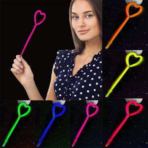 Glow In The Dark Glow Party Heart Shaped Wand Stick 6 Colors 6 Pcs