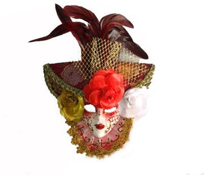 Decorative Ceramic Mask with Roses Red Color