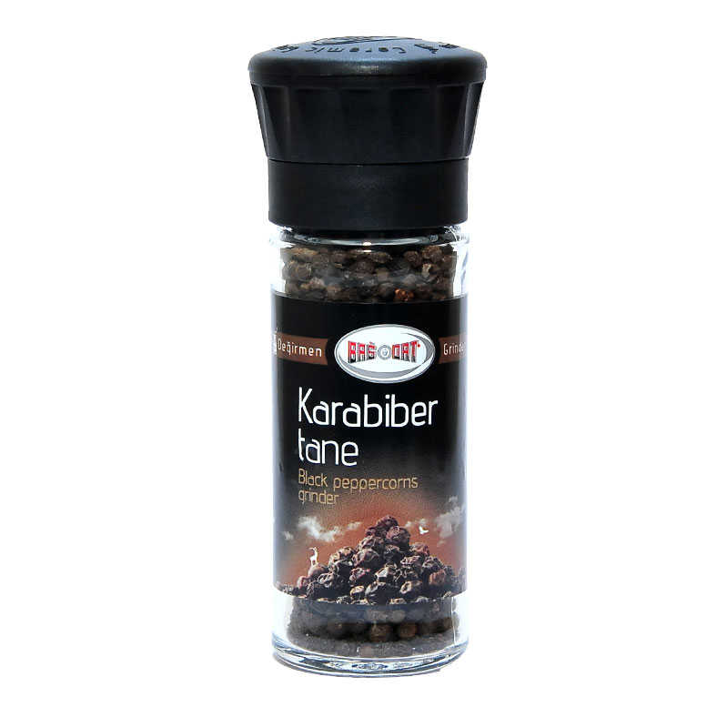 Glass Milled Natural Grain Black Pepper 50 Gr