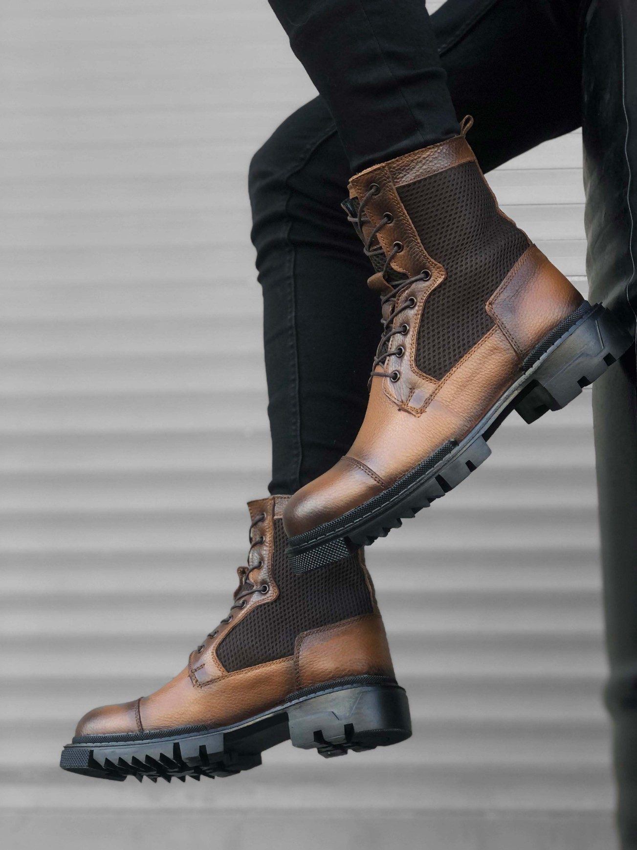 Inside Out Genuine Leather Taba Men's Boots