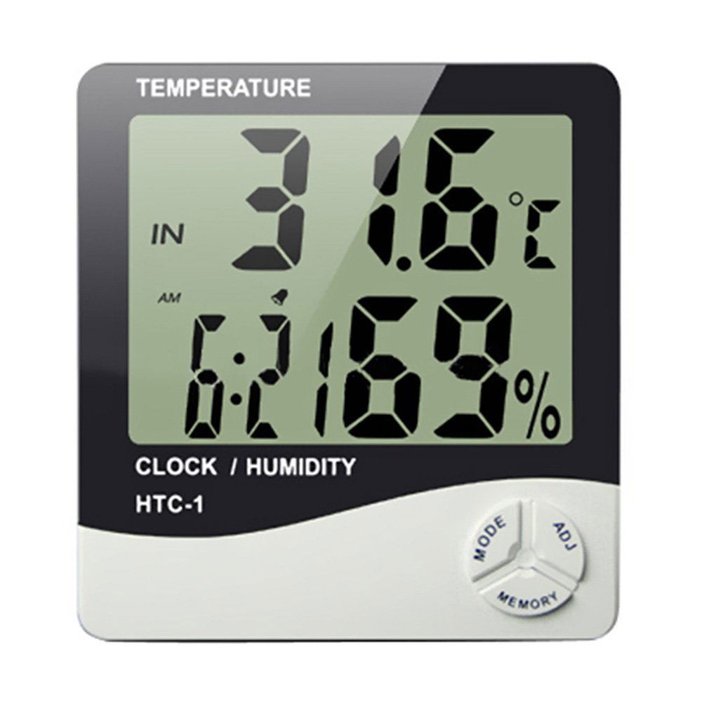 Desktop Digital Thermometer Humidity Meter Clock