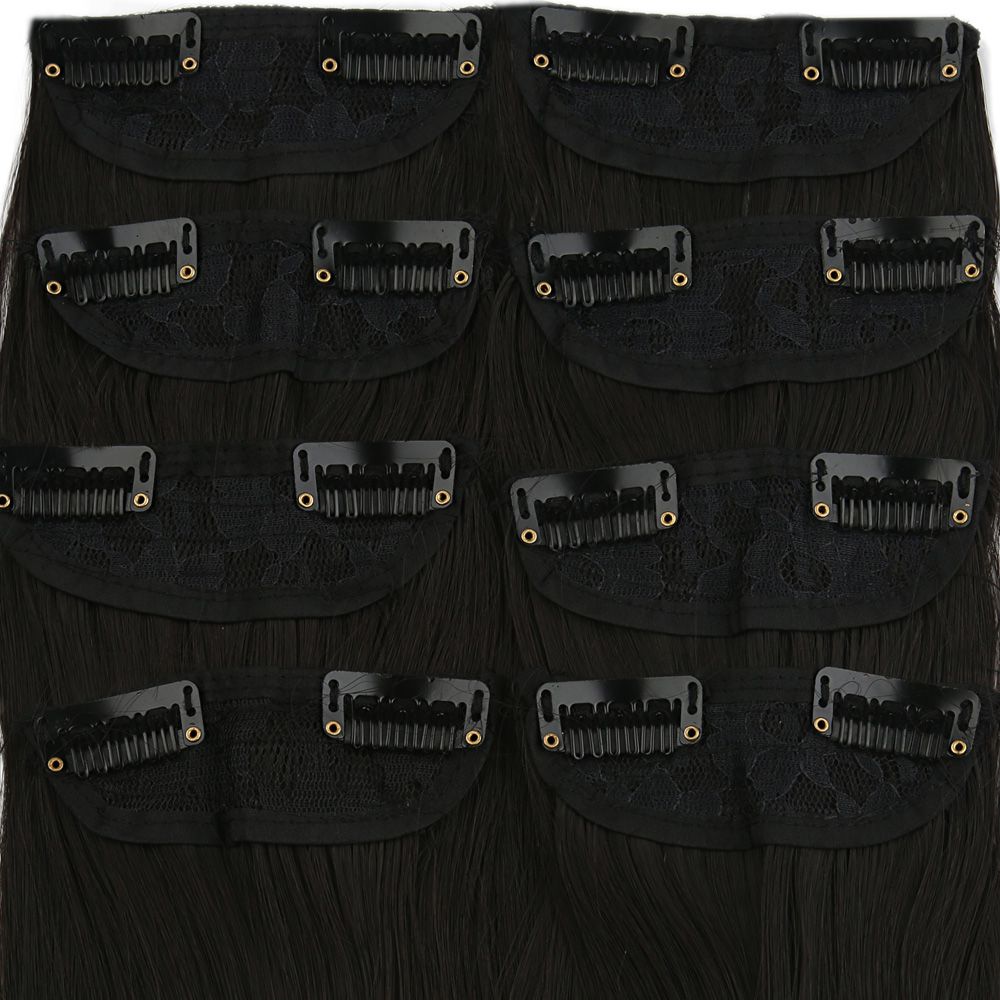 Kanekalon Fiber Synthetic Flat 8 Piece Hair Snaps / Brown