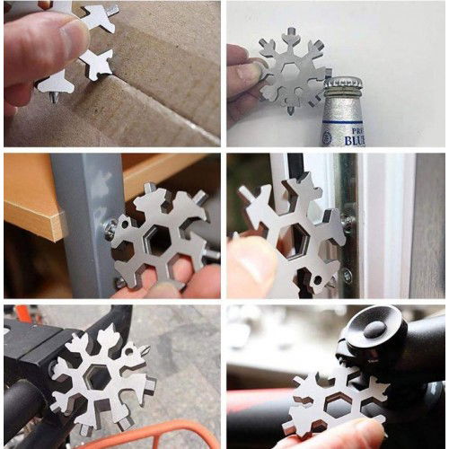 Multipurpose Snowflake Opener Screwdriver Keychain Allen Wrench