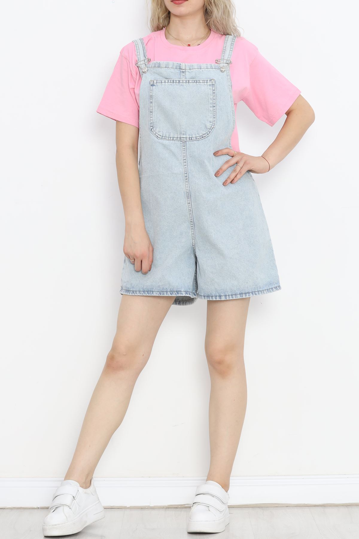 Denim Salopet with Shorts Ice Blue